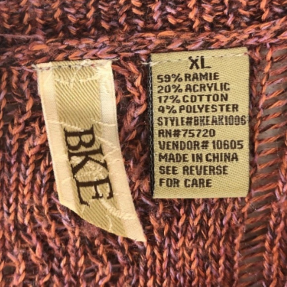 BKE Buckle Layered Asymmetric Brown Sweater - Picture 5 of 5